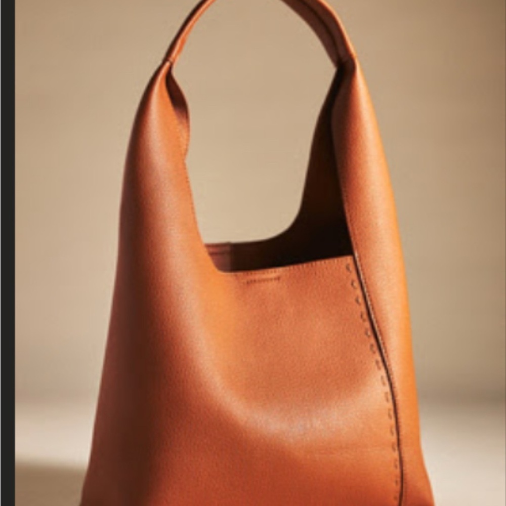 New Anthropologie Tan Leather Tote Bag